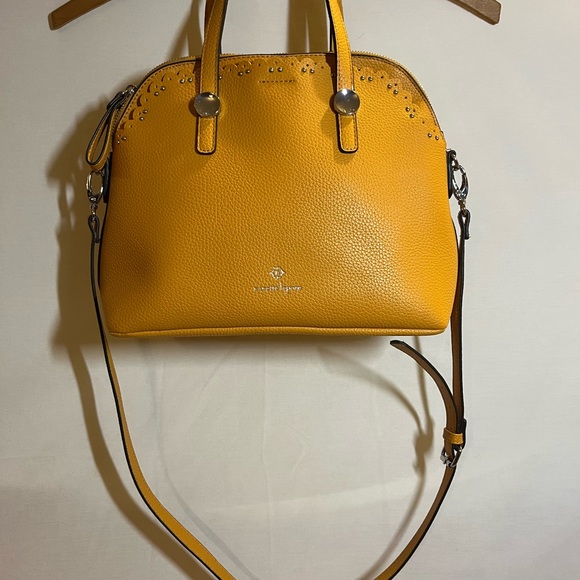Satchel with removable strap by Nanette Lepore in yellow faux leather - Picture 2 of 9